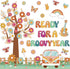 gisgfim Retro Boho Tree Bulletin Board Set, Groovy Classroom Decorations with Daisy Cutouts for Teachers