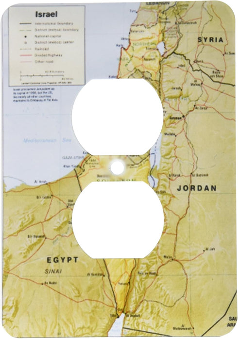 3dRose lsp_204108_6 " Print of Textured Look Topographic Israeli Map 2 Plug Outlet Cover by 3dRose