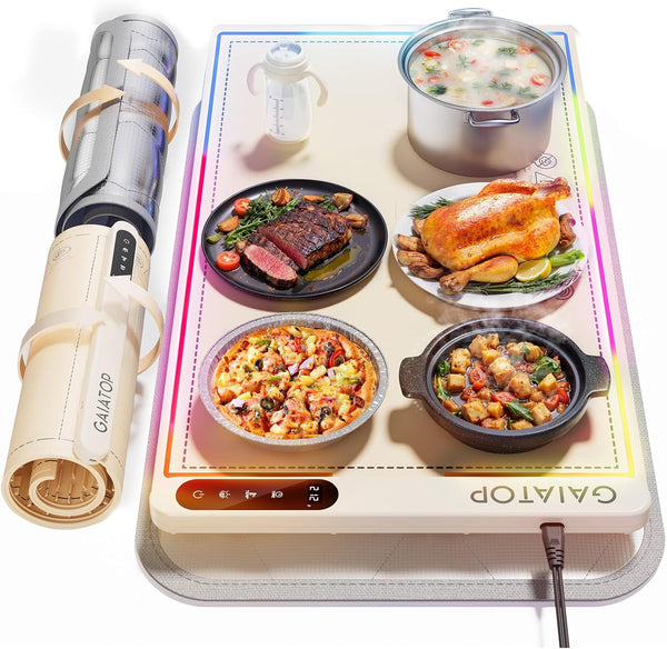 Gaiatop Warming Mat for Food with Trivet & Light, Food Warming Mats