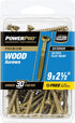 Power Pro 42481 Wood Screws - #9 x 2-1/2", Epoxy Coated, Coarse Thread, Outdoor Rust Resistant, 50pcs