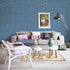 Blue Linen Peel and Stick Wallpaper for Cabinets Countertops Waterproof Grasscloth Textured Self Adhesive 78.7in