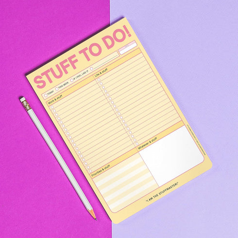 Knock Knock Stuff To Do! Big & Sticky Notepad, 40 Sheets, 9.75 x 7-inches Sticky To-Do List Pad