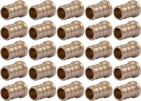 SharkBite 1/2 Inch Crimp Plug, Pack of 25, Brass Plumbing Fitting for PEX Pipe, PE-RT, UC514LF