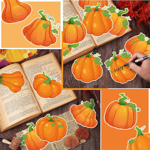 Zhanmai 60 Pieces Pumpkin Cutouts - Fall Classroom Bulletin Board Decorations for Thanksgiving Halloween Decor