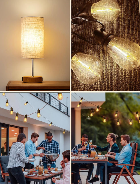 12 Pack Bulbs E12, T13 Bulbs Dimmable E12 Bulbs S14 G40 C7 LED Replacement LED Light for Outdoor String Lights
