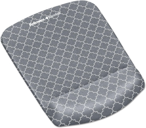 Fellowes PlushTouch Foam Mouse Pad with Wrist Support - Gray Lattice (9549701)