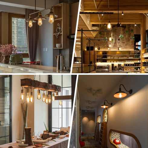 HESSION ST64 LED Edison Bulbs, 4W Equivalent 40W, Soft Light Amber Glass 2700K, LED Filament Bulbs with 90+ CRI, E26