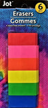 Bright Beveled Neon Erasers - 6 Colors