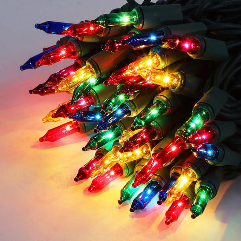 Watereem 3 Pack 100 Count Multicolor Christmas String Lights, Each, Incandescent Mini Christmas Lights, Connectable