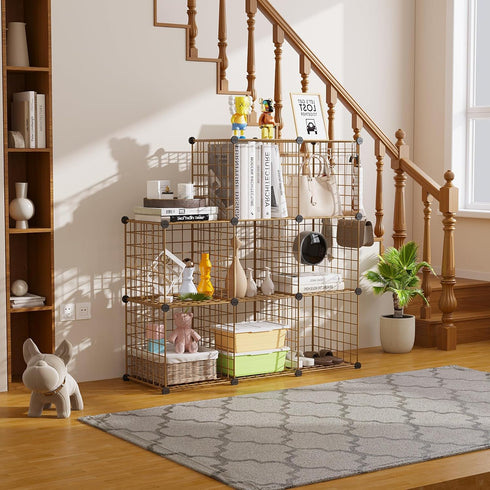 8 Closet 24.8" 12.4" 48.4" UWCS3008R C&AHOME Wire Cube Storage, - Cube Organizer Metal C Grids, Modular Shelves Units