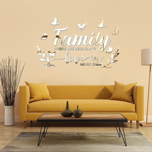 Zonon 3D Acrylic Wall Letter Quotes Decor, DIY Removable Art Decals Motivational Butterfly Mural Stickers for Home