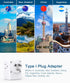 Australia New Zealand Power Plug Adapter, US to Australia Travel Adapter with 3 American Outlets 3 USB Ports (1 USB C), Type I Plug Adapter Travel Essentials for USA to Australia, Argentina, China