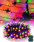 Kelumi Halloween String Lights Battery Operated, Orange Purple and Green Fairy Lights with