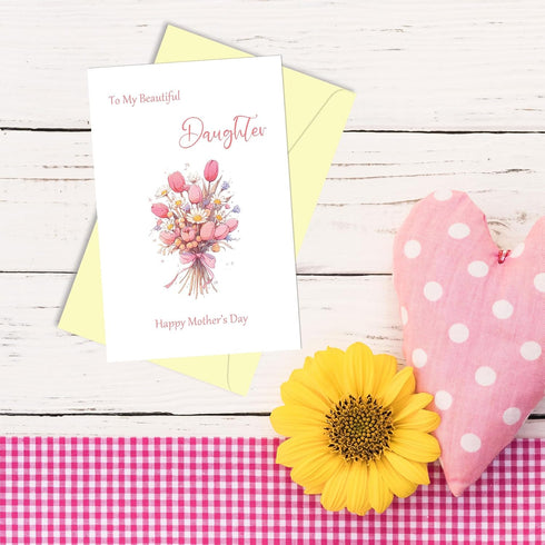 Arsagen Sweet Mother's Card for Daughter from Mom, Beautiful Daughter Mothers Day Card,Special Happy Mother's Day