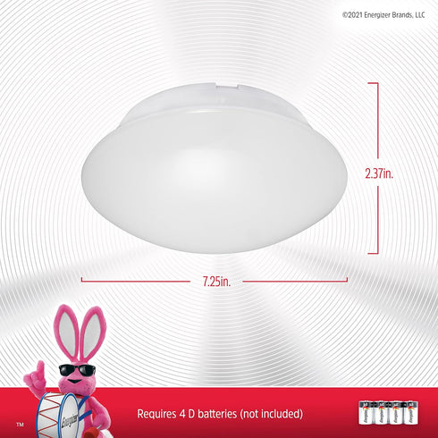 300 15ft. Closets, 39677 Energizer Motion-Activated LED Ceiling Light, Battery Operated, Lumens, No Wiring Needed