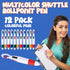 Retractable Shuttle Pens with Carabiner Clip, Pack of 12 Mini 4-in-1 Multi-Colored Ink Ballpoint Pens