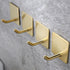 YIGII Adhesive Towel Hooks/Bathroom Hook, Gold Self Adhesive Hooks Heavy Duty Coat Hooks 4-Packs, Non-Punching for Hanging Robes Clothes Hats Stick on Kitchen Bedroom Wall Door, Stainless Steel by YIGII
