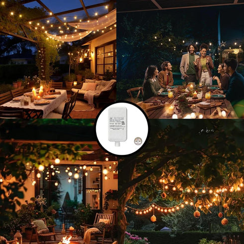 2 24V 1A 24W 33ft10m Class Power Supply for Permanent Outdoor Lights, Outdoor Power Adapter, LED Transformer