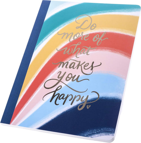 Graphique Happy Dotted Grid Notebook | 120 Pages for Writing | Premium Paper | Journal | Diary | Lists | Project Planner | Notepad | Bookbinding Tape Edge | 7.5” x 9.75”
