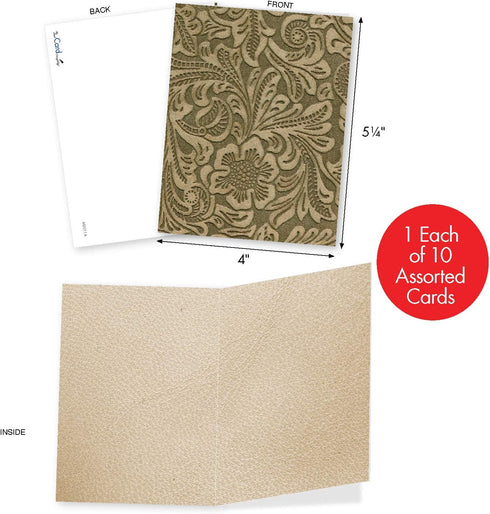 The Best Card Company, 10 Colorful Blank Note Cards with Envelopes, Assorted Boxed Set, 4 x 5.12 Inch