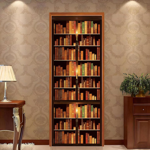 17.5"x160" Mid Century Wallpaper Peel and Stick School Library Antique Bookshelf Bookcase Wallpaper Retro Victorian