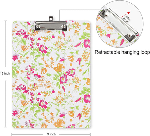 VIBRANZ-LAB Cute Clip Boards 8.5x11 for Writing Heavy Duty Clipboard for Nursing, Women, Students, and Kids Plastic and