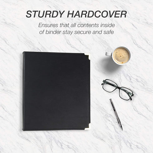 Samsill Classic Collection Executive Presentation 3 Ring Binder, 1.5 Inch Binder, Brass Round Ring, Black