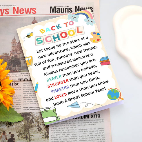 Frvyherz 3rd 5th 6th 1st Back to School Card for Kids Students, First Day of School Card for Daughter Son, Back