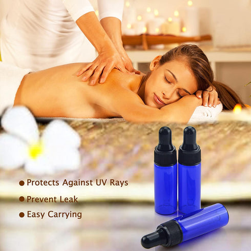 22 PCS 5ml Blue Small Dropper Bottles - Essential Oil Glass Bottle with Glass Eye Dropper