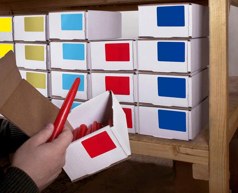 ChromaLabel 2 x 3 inch Permanent Color Code Rectangle Labels - 100 Stickers per Dispenser Box (Light Blue)