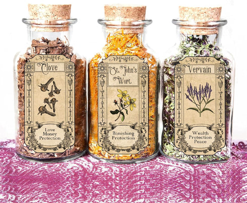 72Pcs Jars(herb72) Herb Stickers Lables for Jars Vintage Spice Apothecary Herb Spice Labels Stickers Spices Sticker