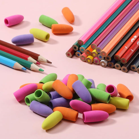 Mr. Pen Pencil Erasers Toppers, 120 Pack Colorful Erasers for Pencils, Pencil Top Erasers, Pencil Cap Erasers