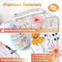 Waterproof Thick Bible Cover Case for Women, Large 11x9x3 inch White Floral Bible Cover with Strap and Zipper Pockets