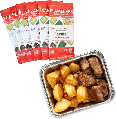 (6 Pack) Flameless Food Warmers Disposable Pads to Keep Food Warm Half Size Pan Warmers for Catering, Buffet, Parties