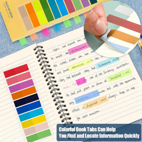 Sticky Tabs, 2400 pcs Book Tabs for Page Markers, Morandi Sticky Note Tabs for Notebooks