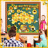 Bee Bulletin Board Set, Summer Bee Sunflower Tree Cutouts, Motivational Back to School Decor for Classroom