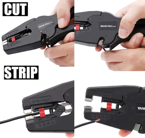 Yangoutool Automatic Wire Stripper and Cutter, 2-in-1 Tool with Auto Distance Positioning, Ideal for Electricians