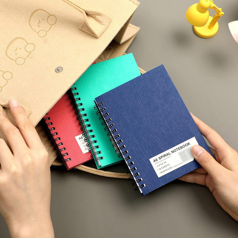 FLYING EAGLE Premium 4x6 Small Spiral Notebook, 3 Pack A6 Mini Journal, Plastic Hardcover, 468 Pages