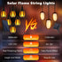 21Ft 10 Bulbs, Jnaurb Solar String Lights for Outside, Patio Lights with Flickering Flame Light Waterproof Warm White