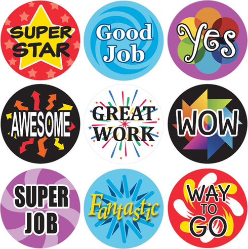 Teacher Reward Stickers for Kids, Student Incentive Grading Stickers, Motivational Reward Chart Labels - 1,080 Count
