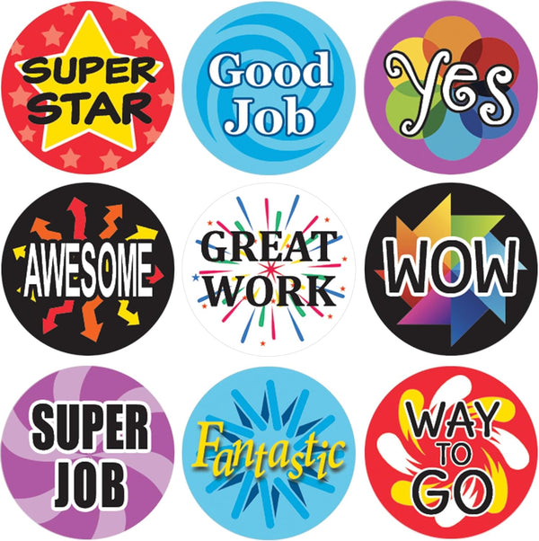 Teacher Reward Stickers for Kids, Student Incentive Grading Stickers, Motivational Reward Chart Labels - 1,080 Count