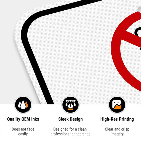 12x18 Inches, 3M .063 Turn Off Your Cell Phone The use of Cell Phones beepers Unauthorized Tape recorders Sign, EGP