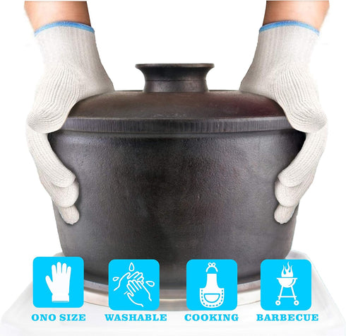 Heat Resistant Gloves, EN407 Certified, 932 F Oven Gloves, 1 Pair (2 Pieces Set), White