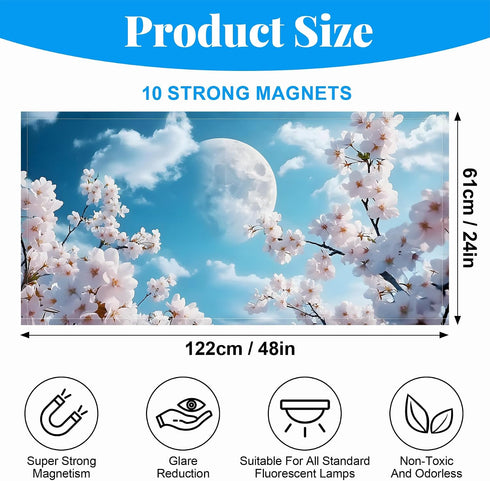 2 Pack 4" 2" Fluorescent Light Covers- X Magnetic Ceiling Light Cover Room Supplies- Ceiling Light Diffuser
