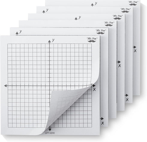 Mr. Pen- Graph Paper Sticky Notes, 6 Pads, 3x3 Inch, Math Graph Paper, Grid Sticky Notes