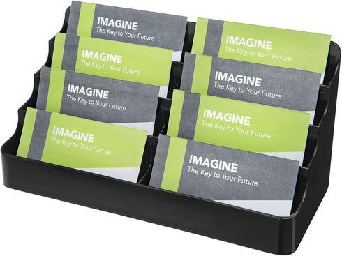 Deflecto 4-Tier Business Card Holder, Black, 3.9" x 7.9" x 3.6"