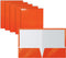 Better Office Products 2 Pocket Glossy Laminated Paper Folders, Letter Size, Orange Paper Portfolios, Box of 25 Orange