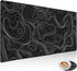 XXL Extended Topographic Gaming Mouse Pad 31.5x15.7inch, Large Black Computer Mouse Mat with Non-Slip Rubber Base