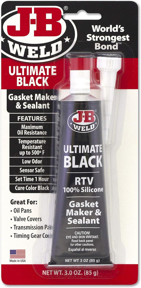 J-B Weld 32329 Ultimate Black RTV Silicone Gasket Maker and Sealant - 3 oz., Black