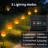 ALENEY 6.2Ft 10 Christmas Light Solar Lights Outdoor, Cute Flame Light String with Stake, Waterproof LED Garden Decor